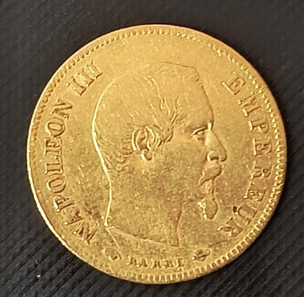 Moneda de Oro 10 Francs 1857 Napoleón III