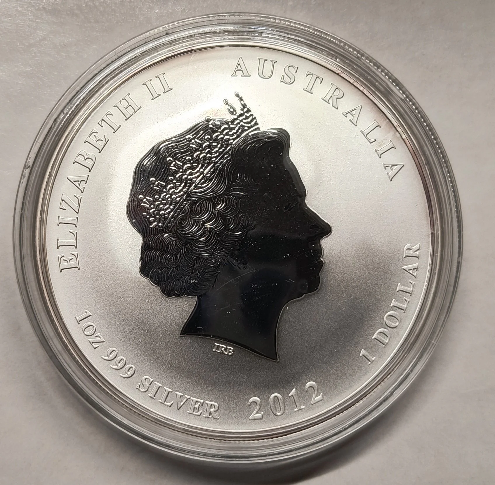 1 oz Año del Dragon 2012 · Plata 0,999 · ArgentumSun — Reverso