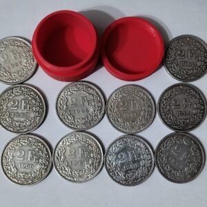 Lote 10 Monedas 2 Francos Suizos (1943-1965) - Plata .835 - Con Tubo reverso