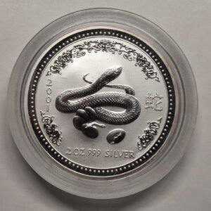 2 oz plata año de la serpiente 2001