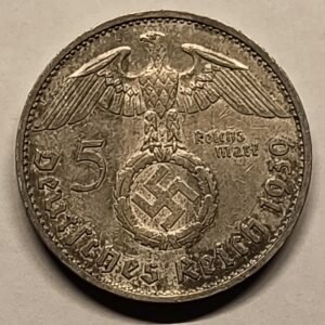 5 Reichsmark 1939-B Hindenburg reverso