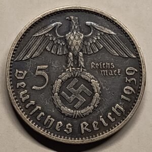 5 Reichsmark 1939-J - Hindenburg reverso