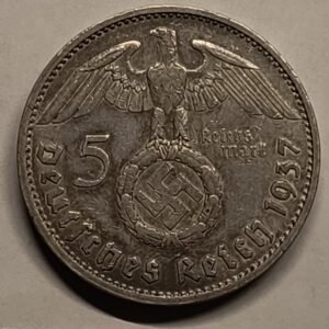 5 Reichsmark 1937-G - Hindenburg reverso