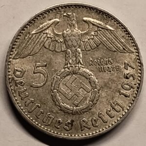5 Reichsmark 1937-J - Hindenburg reverso