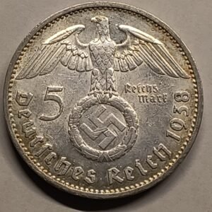 5 Reichsmark 1938-F - Hindenburg reverso