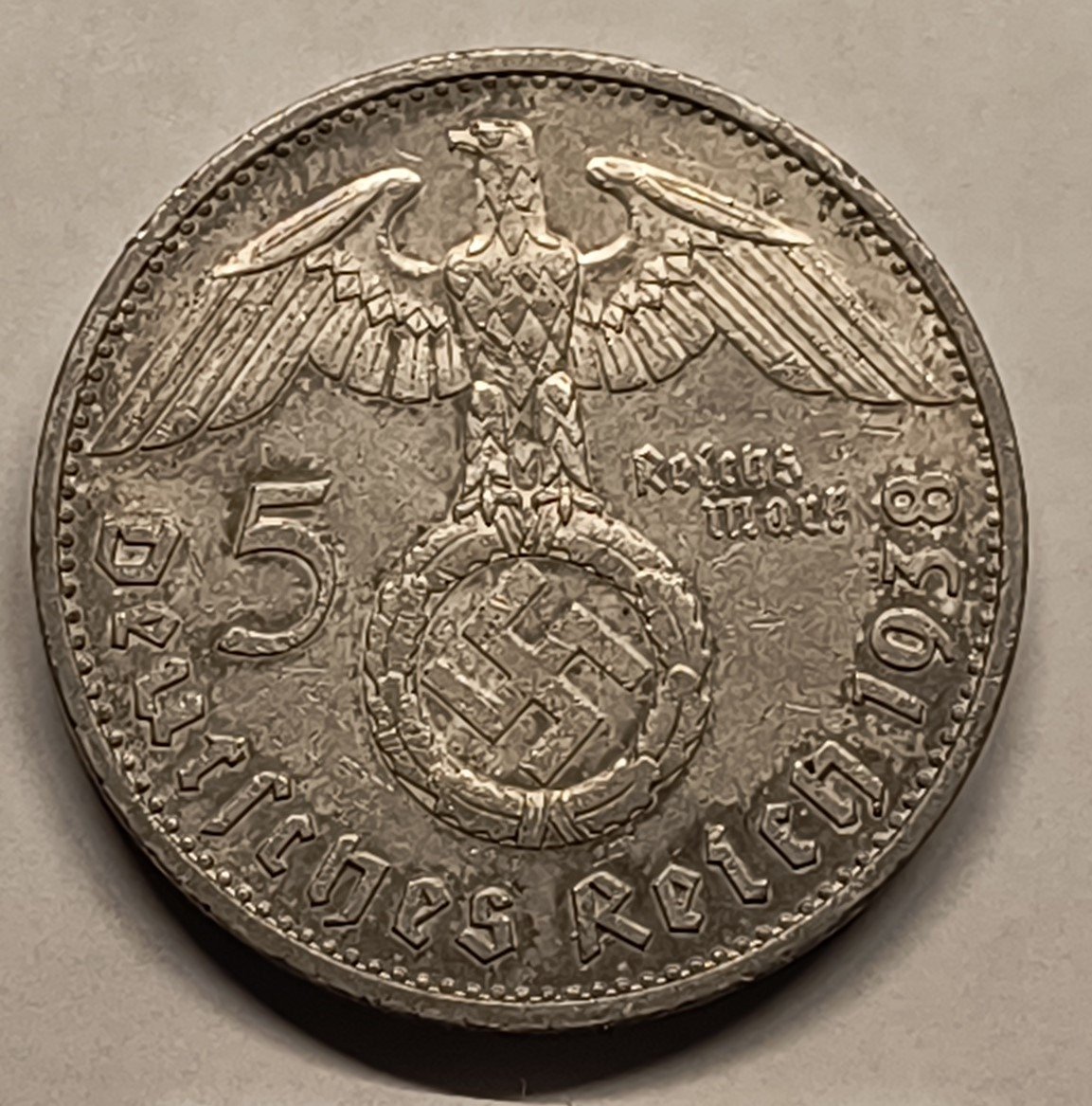 5 Reichsmark 1938-G Hindenburg - Imagen 2