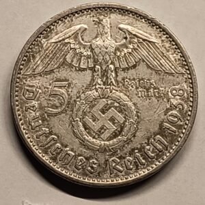 5 Reichsmark 1938-E - Hindenburg reverso