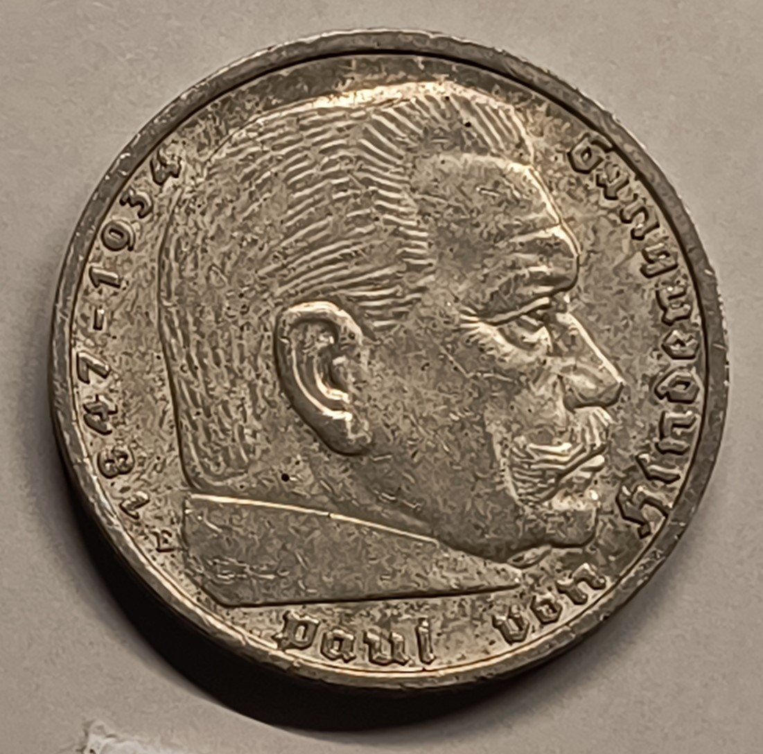 5 Reichsmark 1938-E - Hindenburg