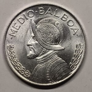 Medio Balboa Panamá 1962 Vasco Núñez de Balboa – Plata 0,900 – EBC+