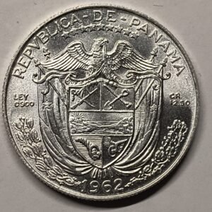 Medio Balboa Panamá 1962 Vasco Núñez de Balboa – Plata 0,900 – EBC+ reverso