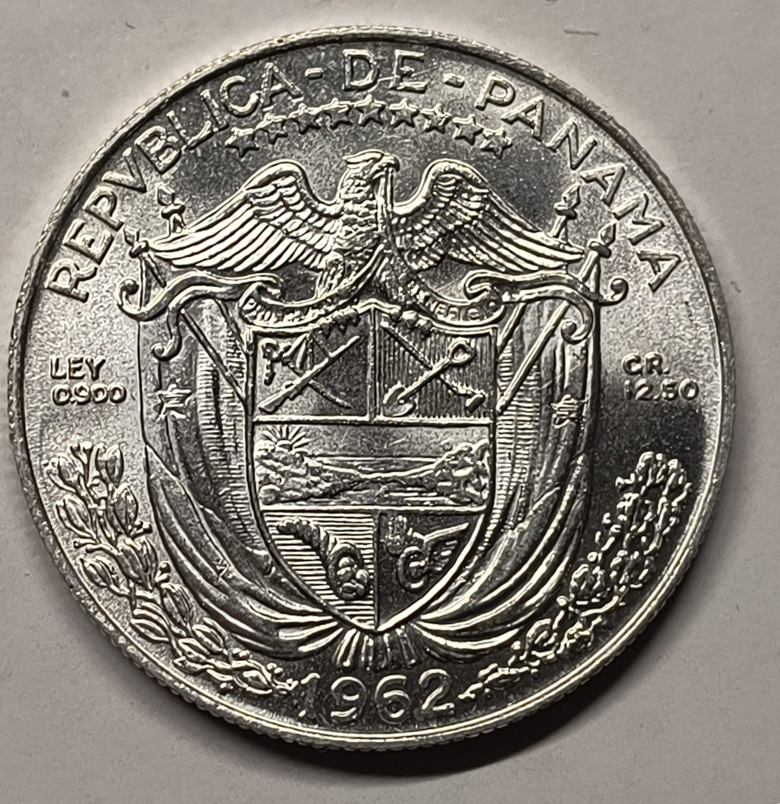 Medio Balboa Panamá 1962 Vasco Núñez de Balboa – Plata 0,900 – EBC+ - Imagen 2