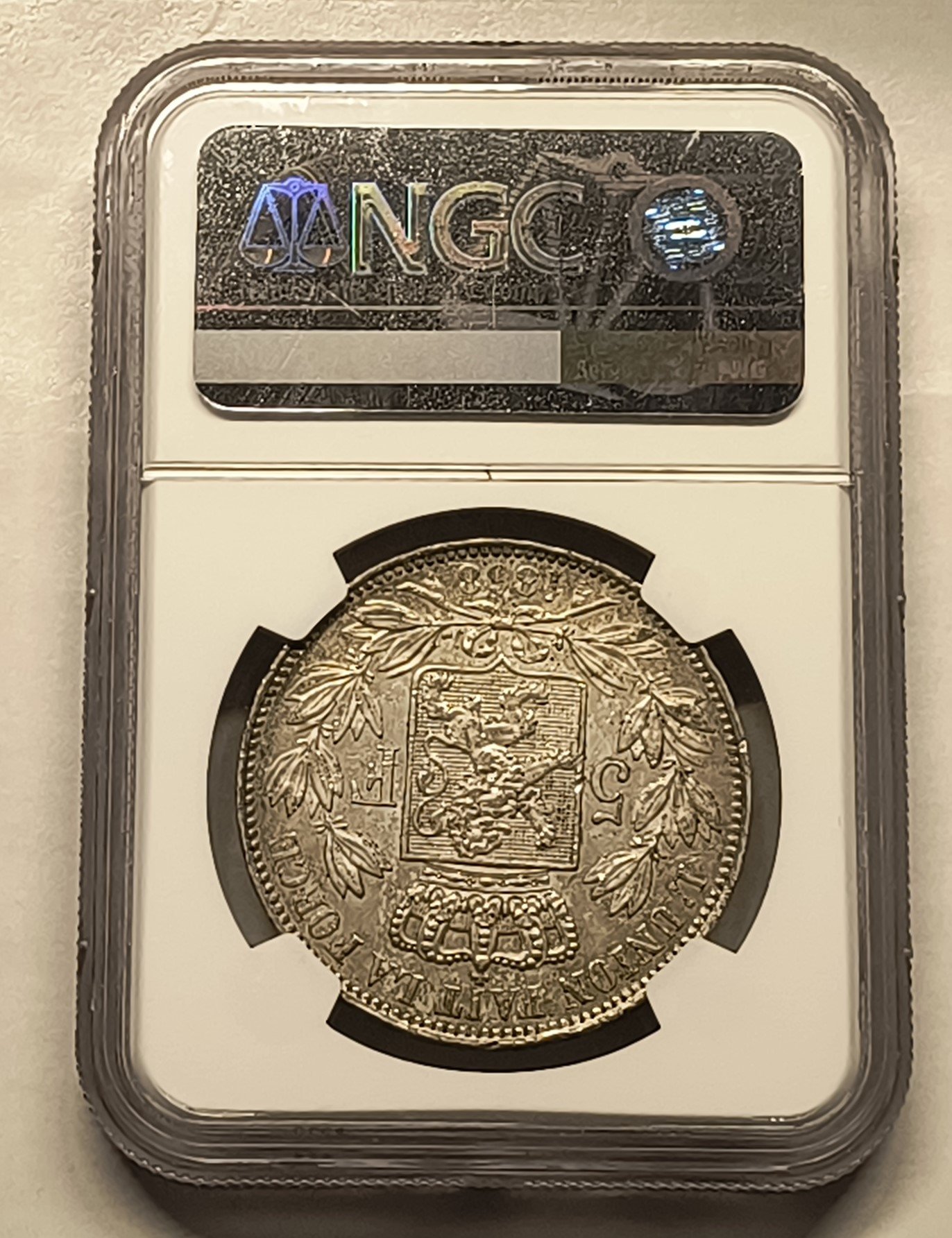 5 Francos Bélgica 1868 – Leopoldo II – Small Head – NGC AU Details · Plata 0,900 · ArgentumSun — Vista 3
