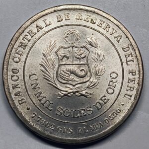 1000 Soles de Oro Perú 1979 – Sesquicentenario Congreso Nacional reverso