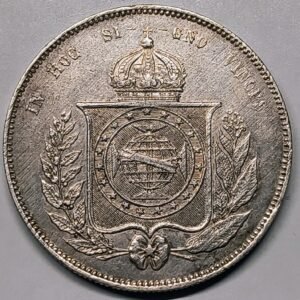 2000 Réis Brasil 1855 – Pedro II Imperio reverso