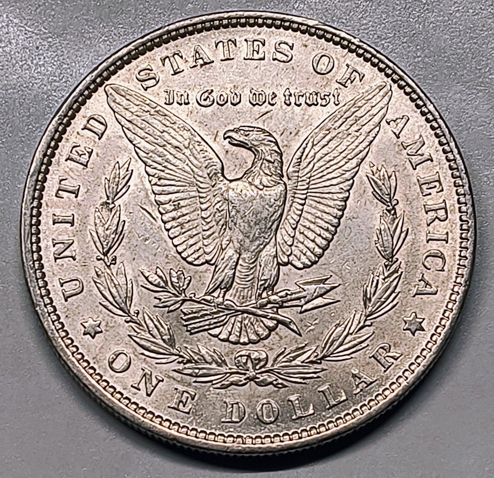1 Dollar Plata Morgan 1896 – Estados Unidos (Filadelfia) · Plata 0,900 · ArgentumSun — Reverso