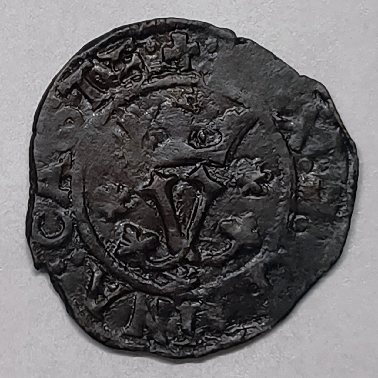 Blanca Reyes Católicos – Sevilla – Dos Estrellas · Vellón · ArgentumSun — Reverso