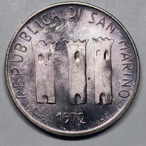 500 Lire San Marino 1972 – Pátina Rojiza reverso