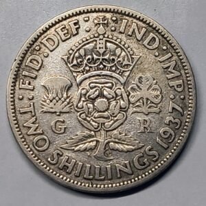 2 Shillings Florin Gran Bretaña 1937 Jorge VI reverso