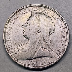 Crown Gran Bretaña 1896 — Reina Victoria Old Head — Plata 925 — San Jorge y el Dragón · Plata 0,925 · ArgentumSun