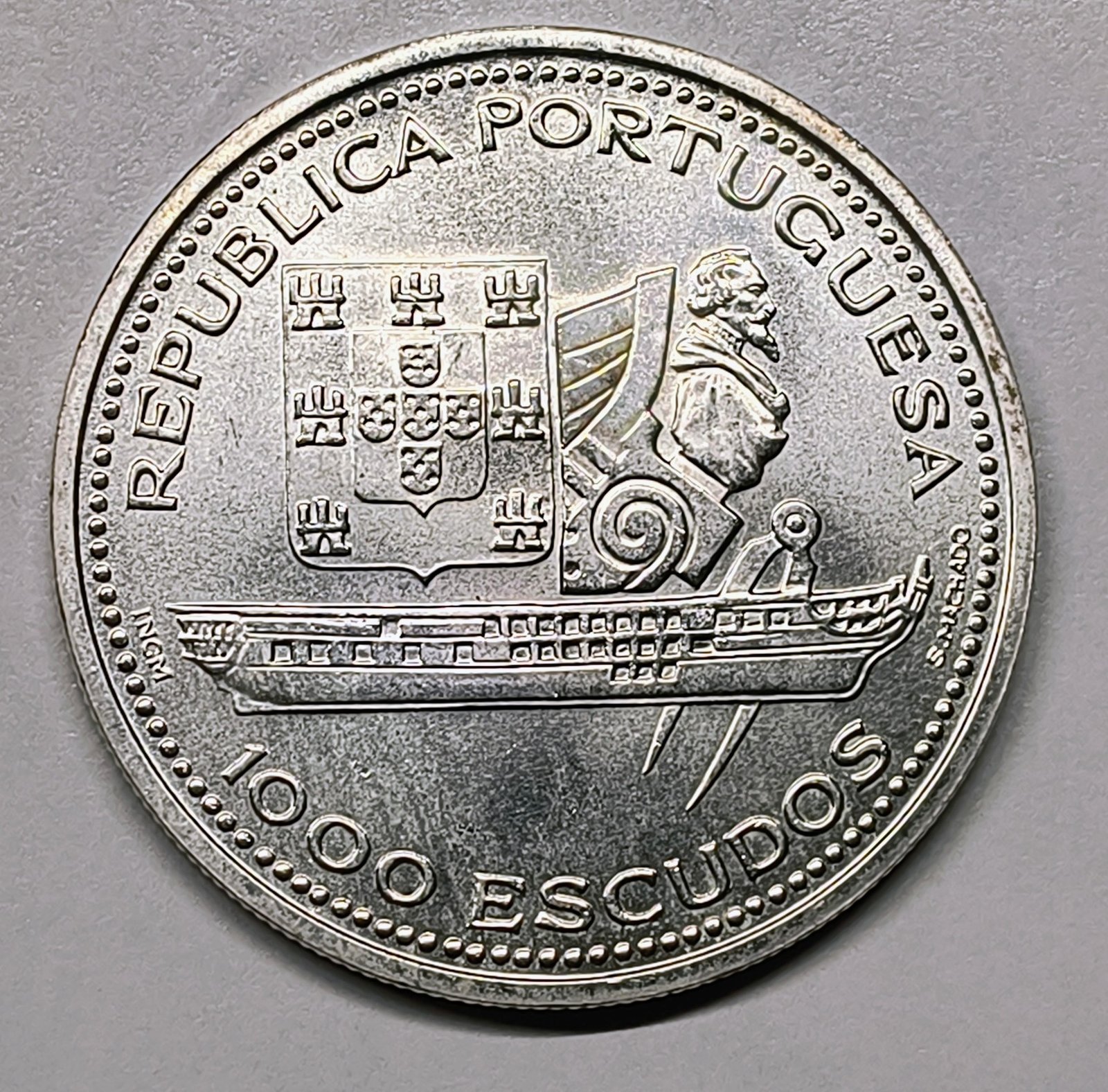 1000 Escudos Portugal 1996 - Fragata Fernando II · Plata 0,500 · ArgentumSun — Reverso