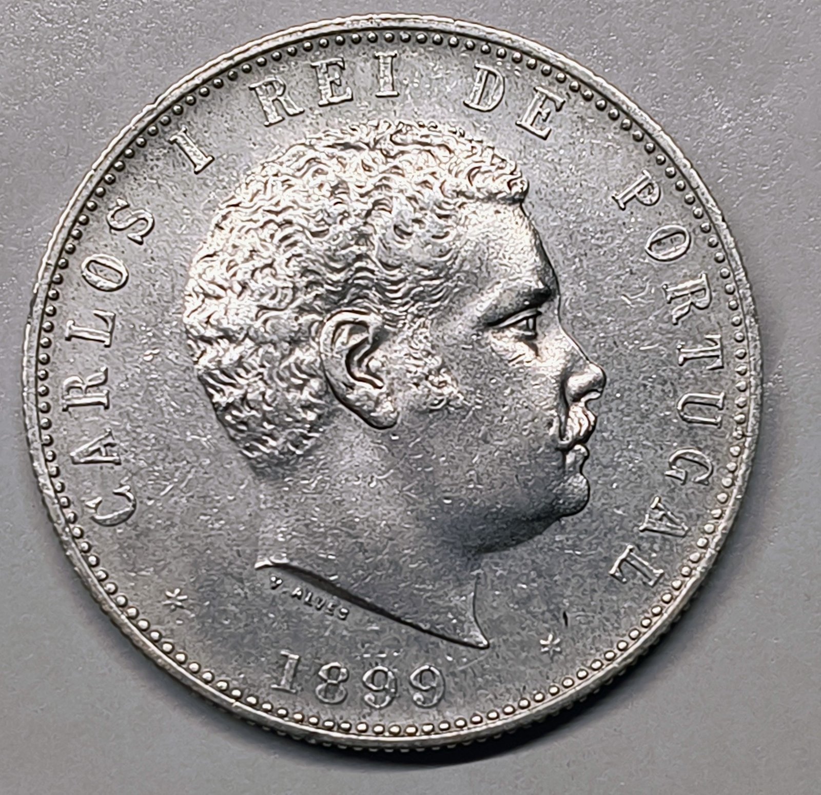 1000 Réis Portugal 1899 – Carlos I · Plata 0,917 · ArgentumSun