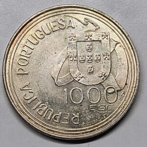 1000 Escudos Portugal 1994 – Tratado de Tordesillas reverso
