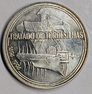 1000 Escudos Portugal 1994 – Tratado de Tordesillas · Plata 0,500 · ArgentumSun