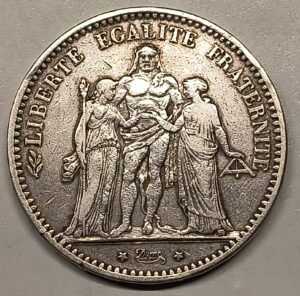 5 Francos Francia 1874-A – Hércules – Tercera República · Plata 0,900 · ArgentumSun