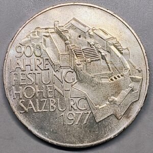 100 Schilling Austria 1977 – Fortaleza Hohensalzburg · Plata 0,640 · ArgentumSun