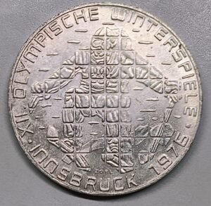 100 Schilling Austria 1975 – Olimpiadas Innsbruck · Plata 0,640 · ArgentumSun