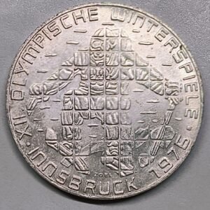 100 Schilling Austria 1975 – Olimpiadas Innsbruck · Plata 0,640 · ArgentumSun