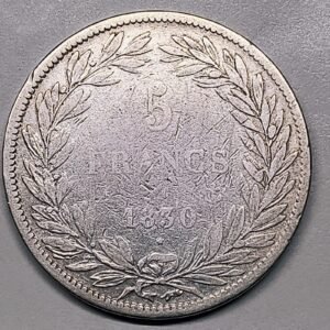 5 Francs Plata Louis-Philippe I – Francia 1830 (Estrella) reverso