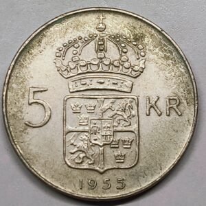 5 Kronor Gustavo VI Adolfo – Suecia 1955 reverso