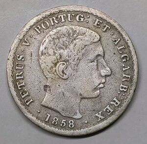 500 Réis Portugal 1858 – Pedro V · Plata 0,917 · ArgentumSun