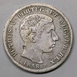 500 Réis Portugal 1858 – Pedro V · Plata 0,917 · ArgentumSun