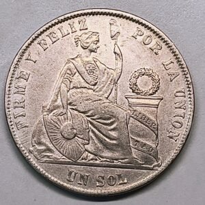 1 Sol Perú 1871 – Libertad Sentada · Plata 0,900 · ArgentumSun