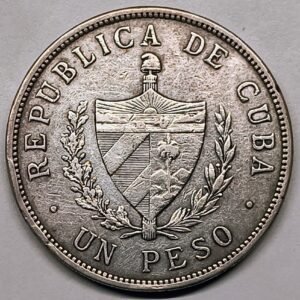 1 Peso Plata Cuba 1932 – Estrella Solitaria reverso