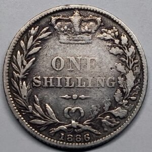 1 Chelín (1 Shilling) Reino Unido 1886 – Reina Victoria reverso
