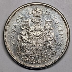 50 Cents Canadá 1964 – Isabel II reverso