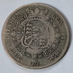 Media Corona George III 1816 Plata "Bull Head" Histórica reverso