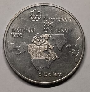 5 Dólares Canadá 1973 Juegos Olímpicos Montreal