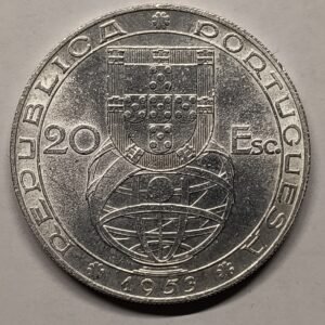 20 Escudos Portugal 1953 Renovação Financeira reverso