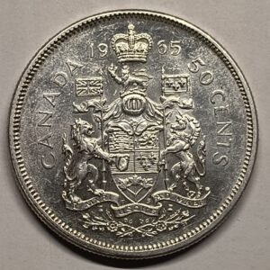 50 Cents Canadá 1965 – Isabel II reverso