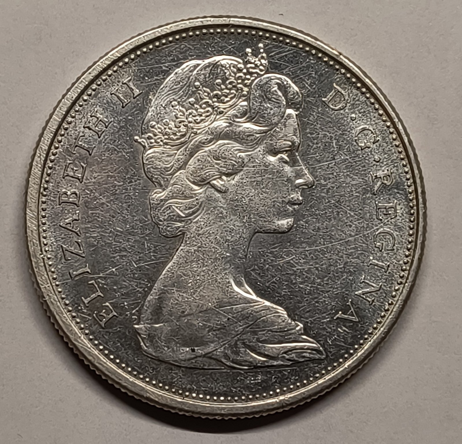 50 Cents Canadá 1965 – Isabel II · Plata 0,800 · ArgentumSun