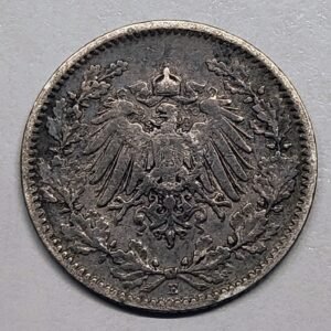 ½ Mark 1905 E Plata Imperio Alemán reverso