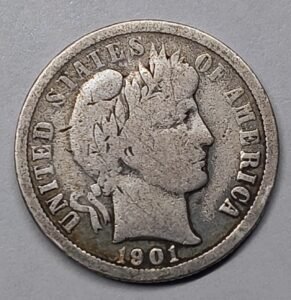 1 Dime 1901-O Barber Plata · Plata 0,900 · ArgentumSun