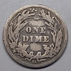1 Dime 1901-O Barber Plata reverso