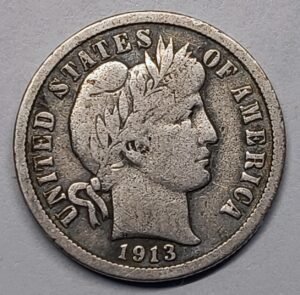 1 Dime 1913 Barber Plata · Plata 0,900 · ArgentumSun