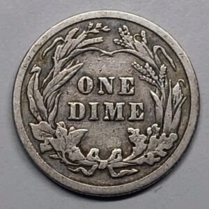 1 Dime 1913 Barber Plata reverso