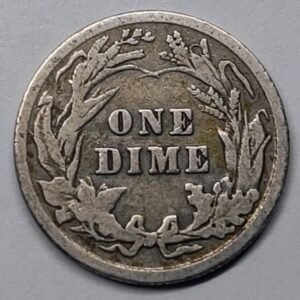 1 Dime 1902 Barber Plata reverso